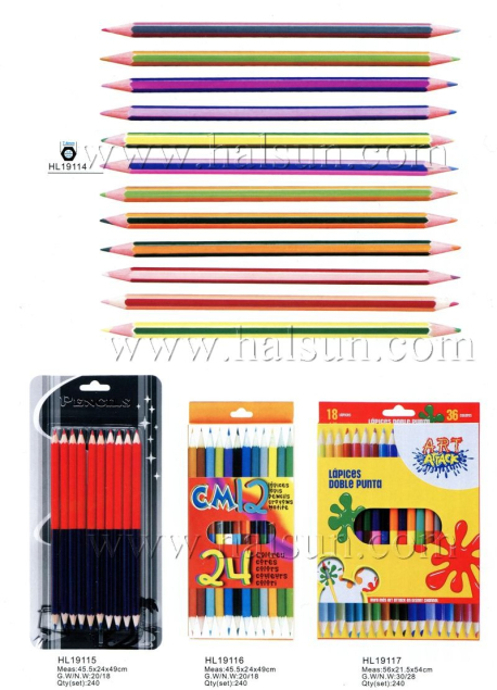 dual color pencils_dual lead crayon pencil_2 in one pencil_ double color pencils