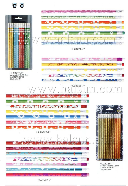 foil pencils_HB pencils with metallic foil_eraser tipped