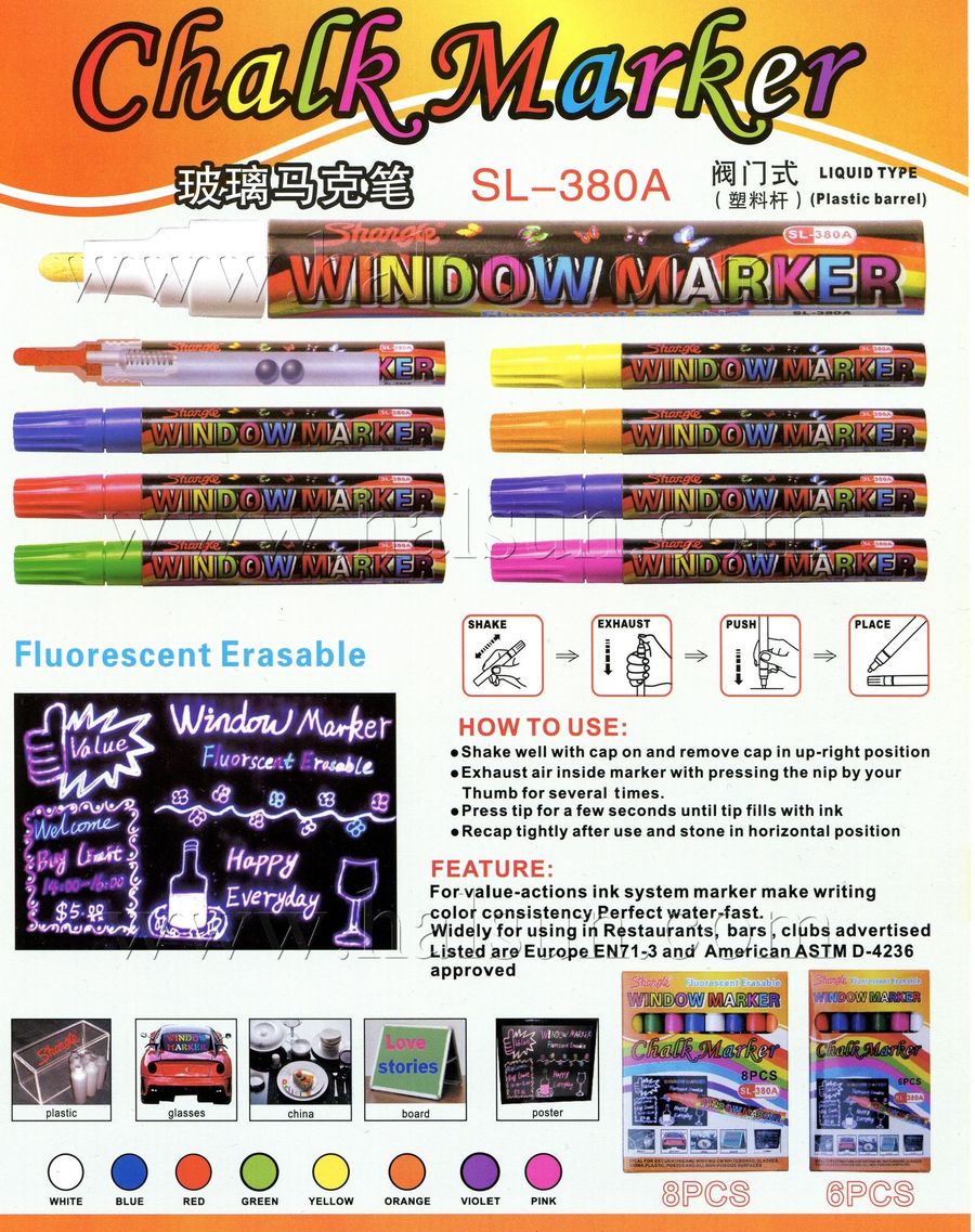 Chalk Marker,Flourescent Erasable Chalk Marker,Flourescent Erasable