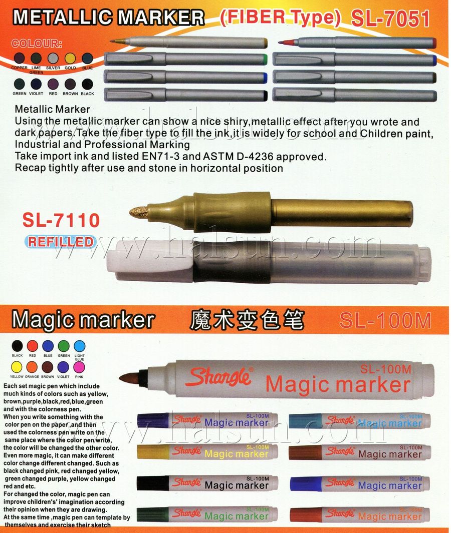 Magic Markers,Color-Changing Magic Markers,Metallic Marker,SL-7110