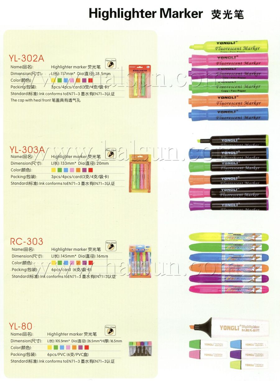 Highlighter Marker,YL-302A