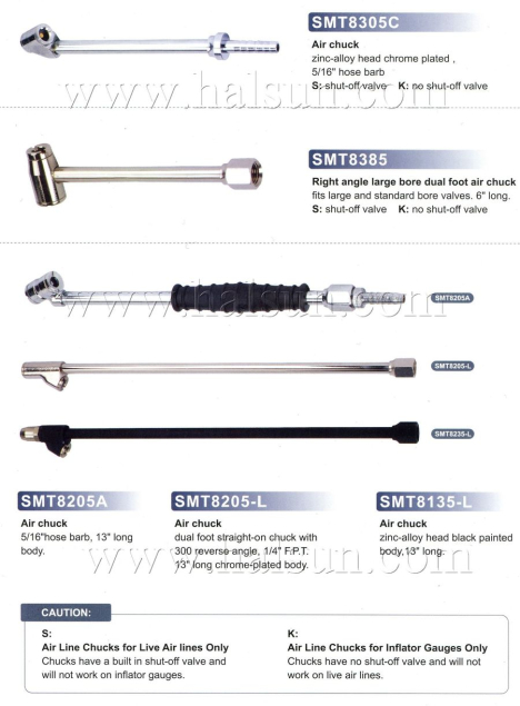 Air Chuck,hose barb,right angle bore dual foot air chuck,dual foot straight-0n chuck with 300 reverse angle,SMT8305C