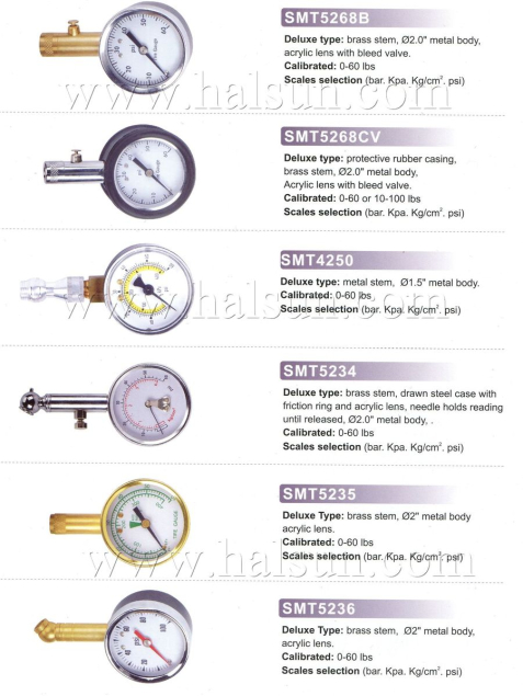 Deluxe Dial Type Tire Gauges,bress stem,metal body,acrylic lens with bleed valve,