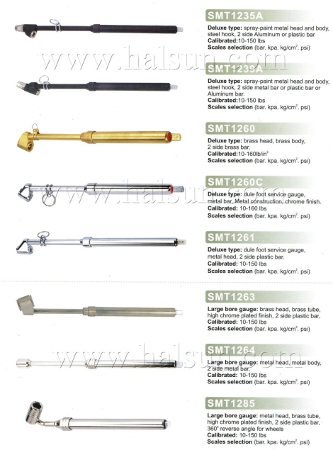 Dual Wheel Type Tire Gauges,Spay-paint metal head and body,SMT1235A