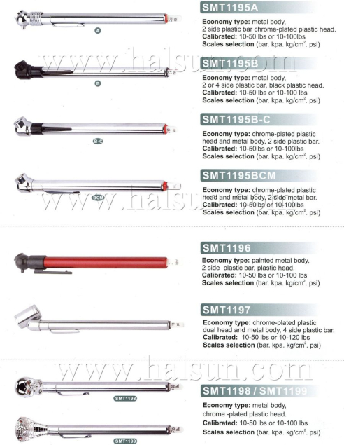 Economy Pencil Type Tire Gauges,Chrome-plated plastic head,metal body,SMT1195A