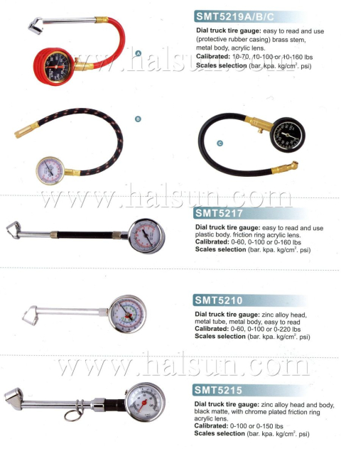 Heavy Duty Dial Type Tire Gauges,Dial truck tire gauge,easy to read and use protective rubber casing brass stem,metal body ,acrylic lens,10-70,10-100,10-160 lbs,bar,kpa,kg,psi