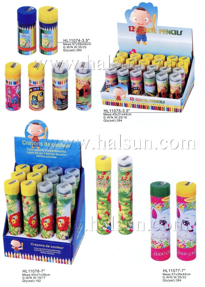 color pencil in cylinder box with pencil sharpener color pencil in cylinder box with pencil sharpener